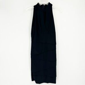 WHBM White House Black Market Tiered Black Dress Size 10